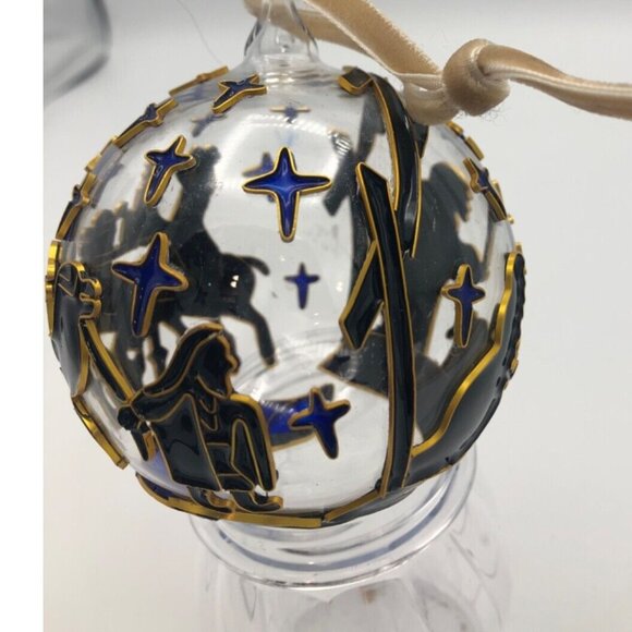 Pier 1 Christmas Ornament Glass Cloisonne Gold Blown Ball Nativity Three Kings - Picture 6 of 9